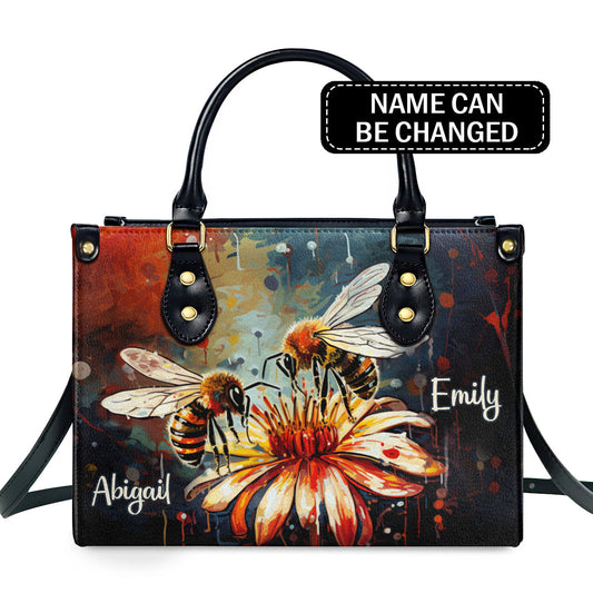 2 Bees - Personalized Leather Handbag MS-NH1621