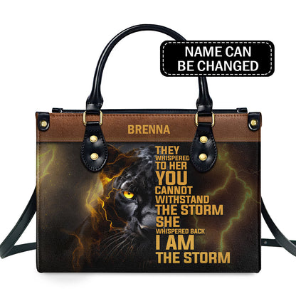 I Am The Storm - Personalized Leather Handbag MS07