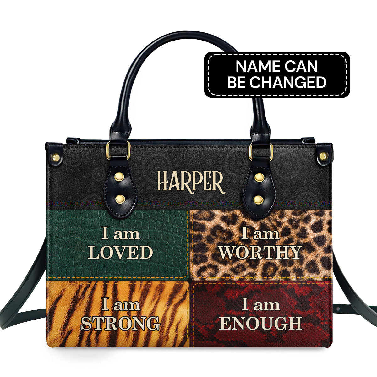 I Am Loved, I am Strong - Personalized Leather Handbag MS989