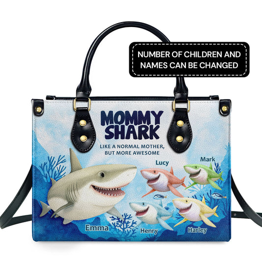 Mommy Shark - Personalized Leather Handbag MS250