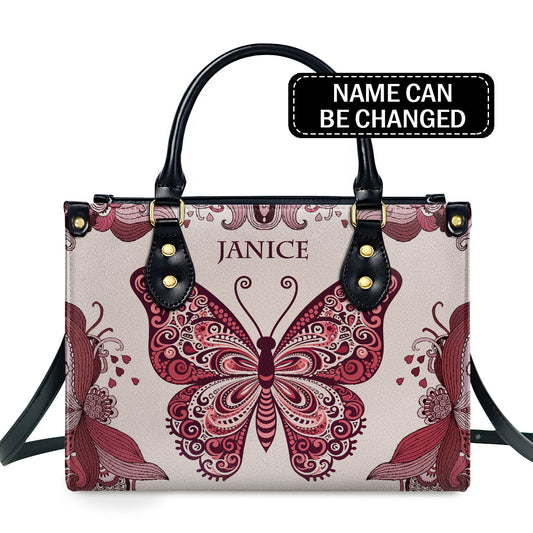 Butterfly - Personalized Leather Handbag MSM55