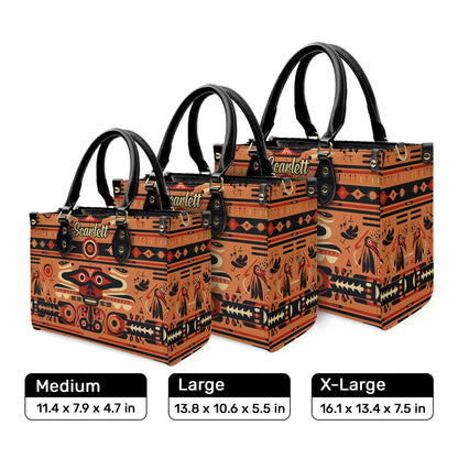 Native American Pattern - Personalized Leather Handbag MS126