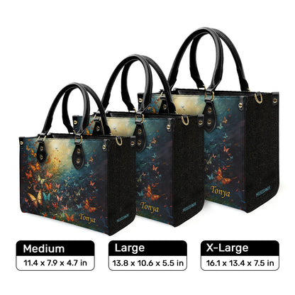 Butterflies - Personalized Leather Handbag MSM30