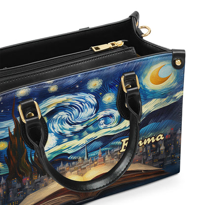 Beautiful Starry Night - Personalized Leather Handbag MS-NH12
