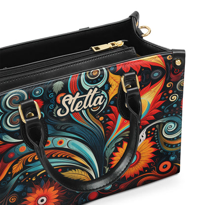 Floral Boho - Personalized Leather Handbag MS145