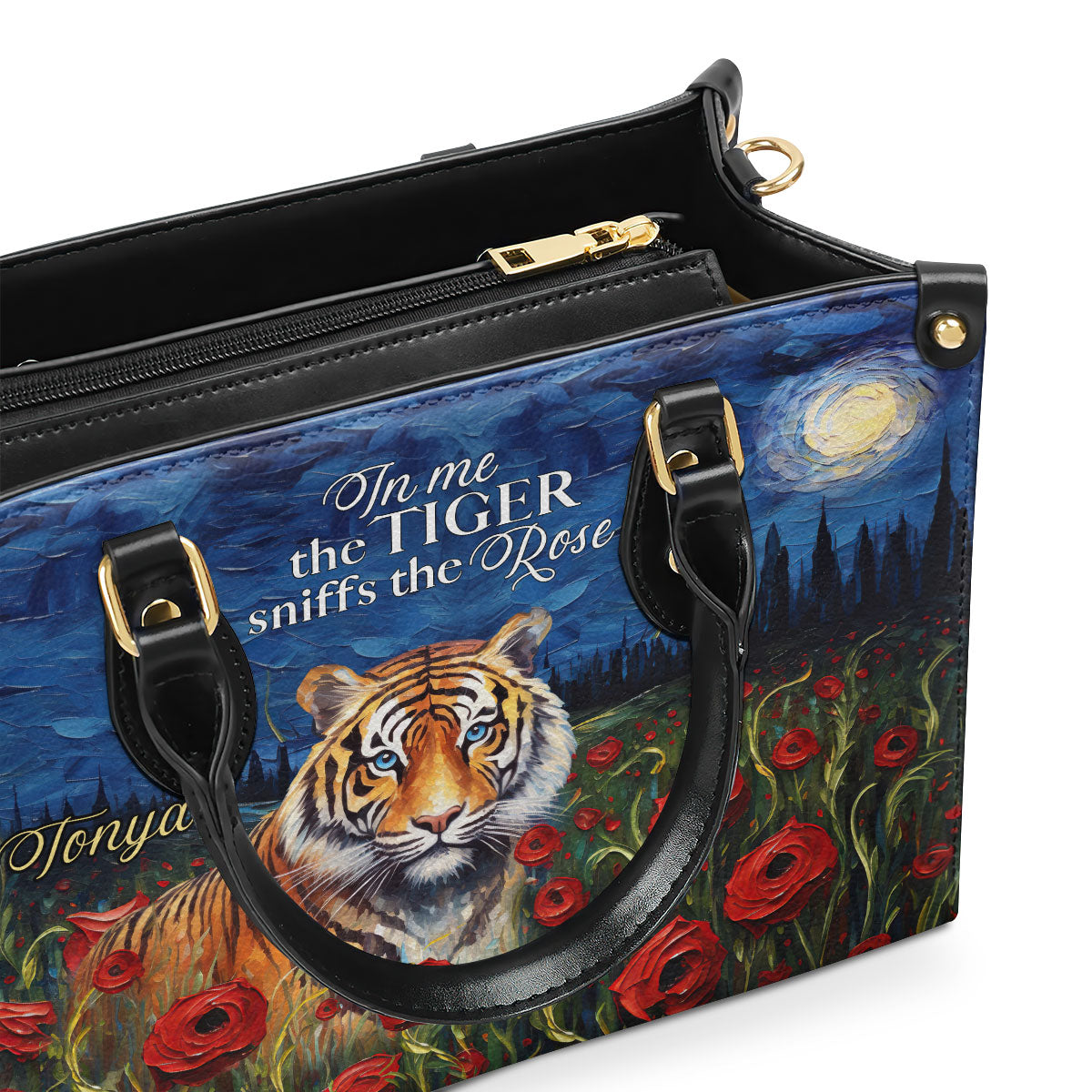In Me The Tiger Sniffs The Rose - Personalized Leather Handbag MSM10