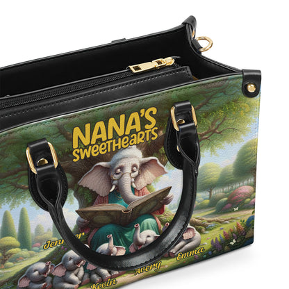 Nana's Sweethearts - Elephant Personalized Leather Handbag MS-H101