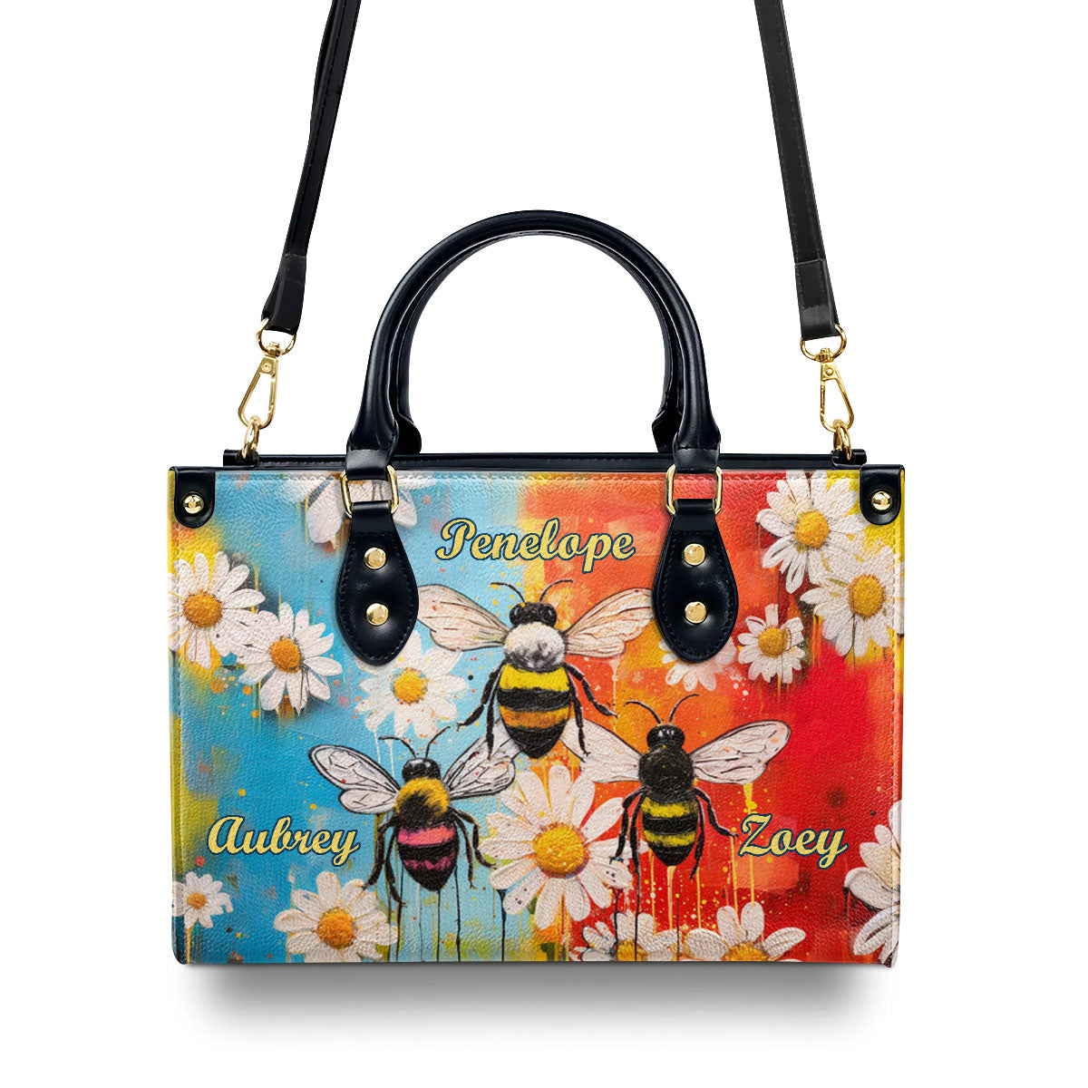 3 Bees - Personalized Leather Handbag MS-NH1631