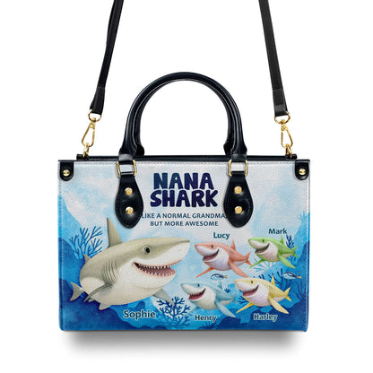 Nana Shark - Personalized Leather Handbag MS248