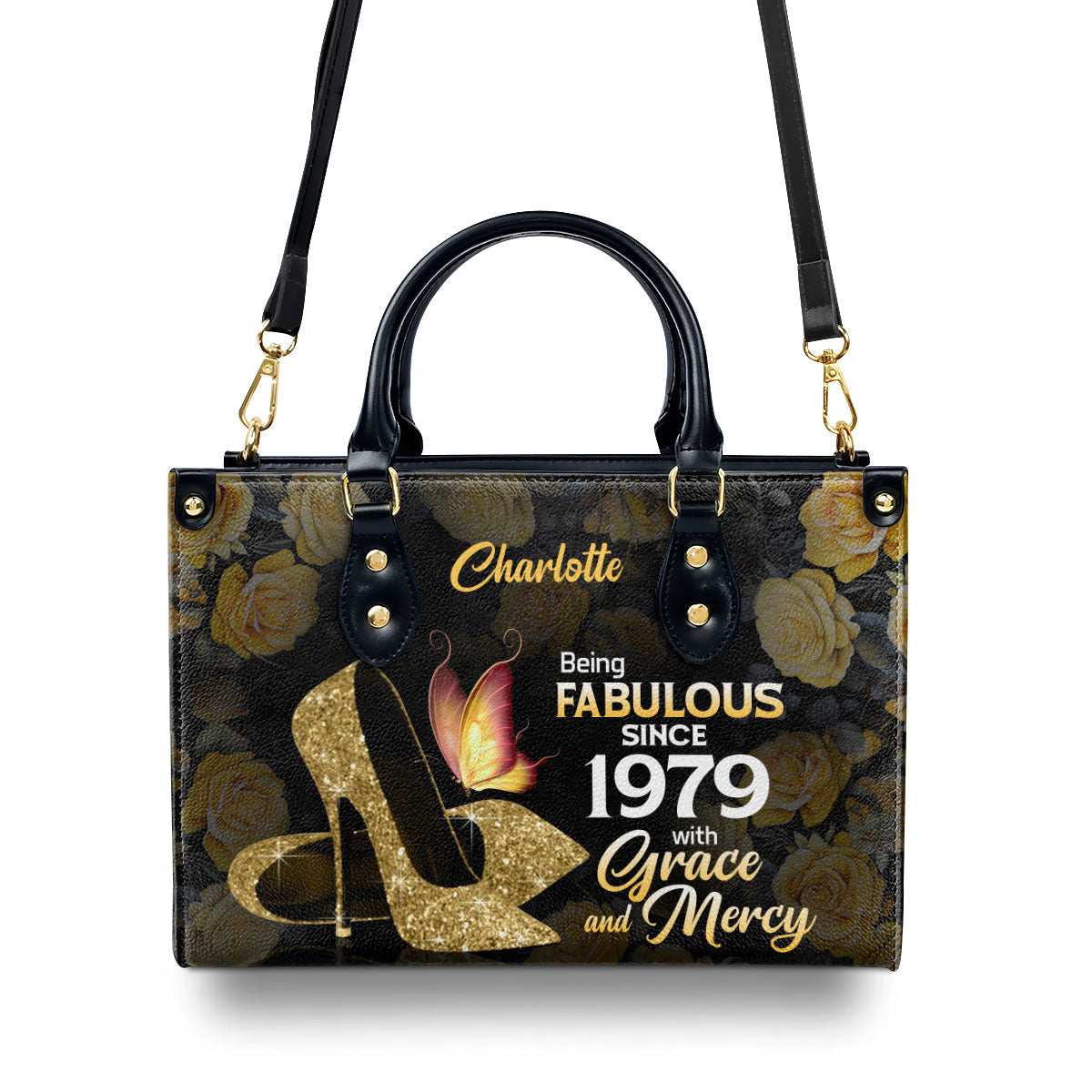 Being Fabulous With Grace and Mercy - Personalized Leather Handbag MS-H98