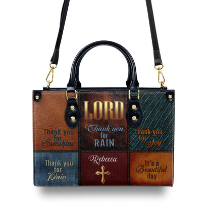 Lord, Thank You For Sunshine - Personalized Leather Handbag MSM58