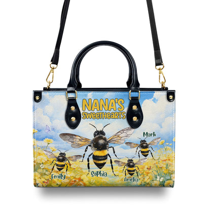 Nana's Sweethearts - Bees Personalized Leather Handbag MS-H97