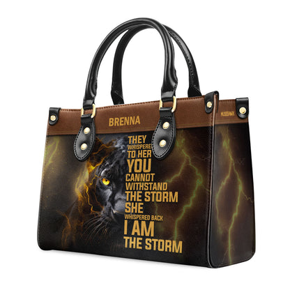 I Am The Storm - Personalized Leather Handbag MS07