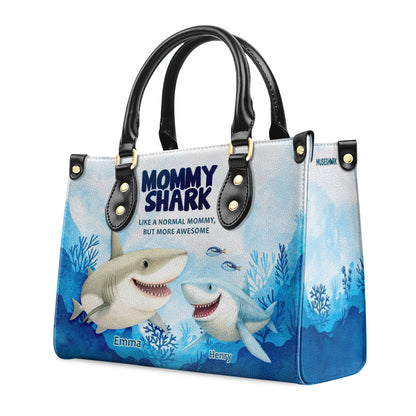 Mommy Shark - Personalized Leather Handbag MS249