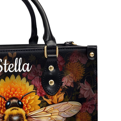 Bee And Flower - Personalized Leather Handbag MS-NH1619