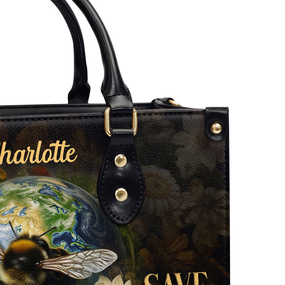 Save The Bees - Personalized Leather Handbag MS-NH1624