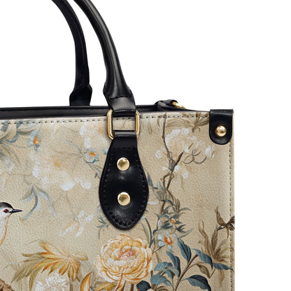 Hummingbird And Flower - Personalized Leather Handbag MS-TH02