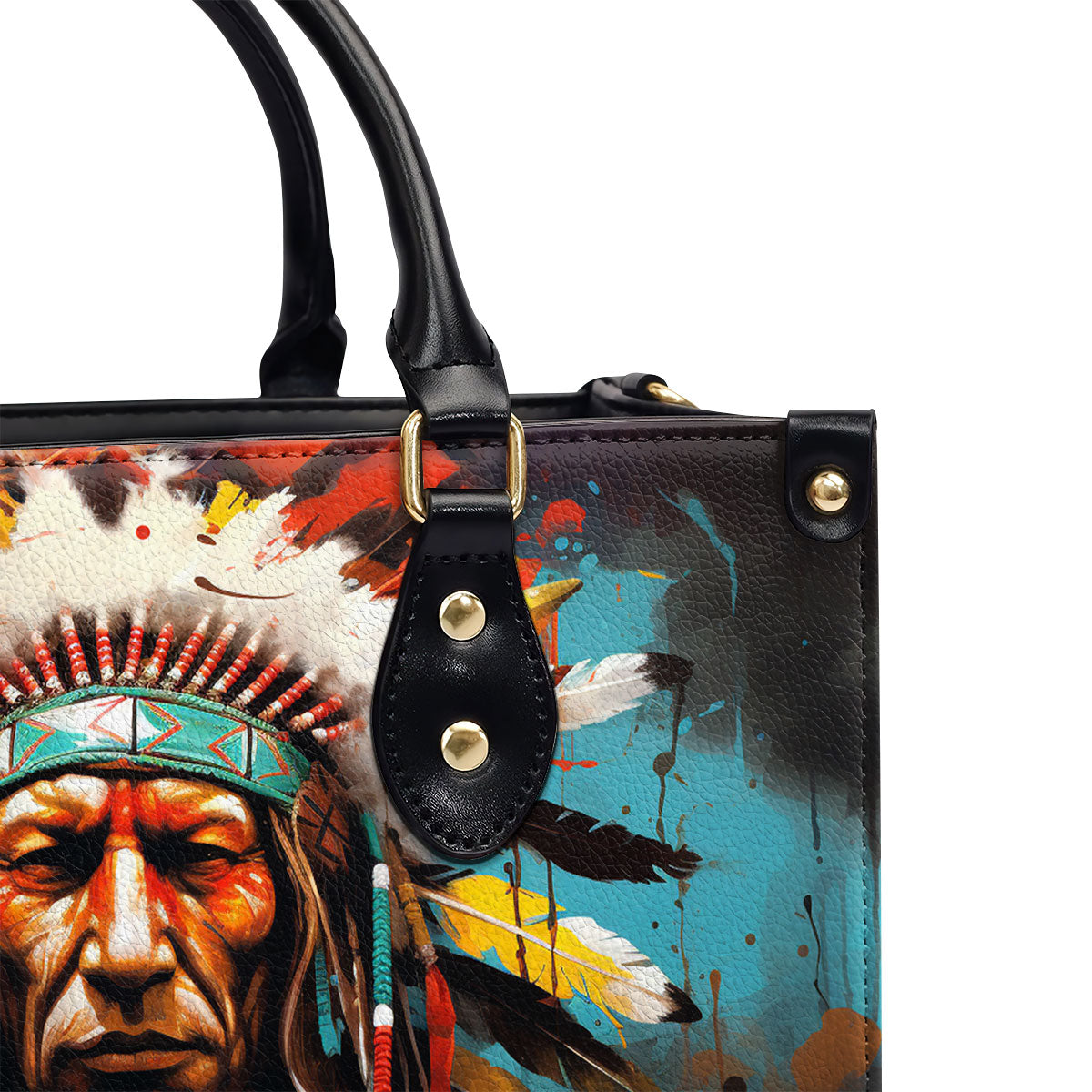 Native American Art - Personalized Leather Handbag MS113
