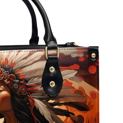 Native American Girl - Personalized Leather Handbag MS114