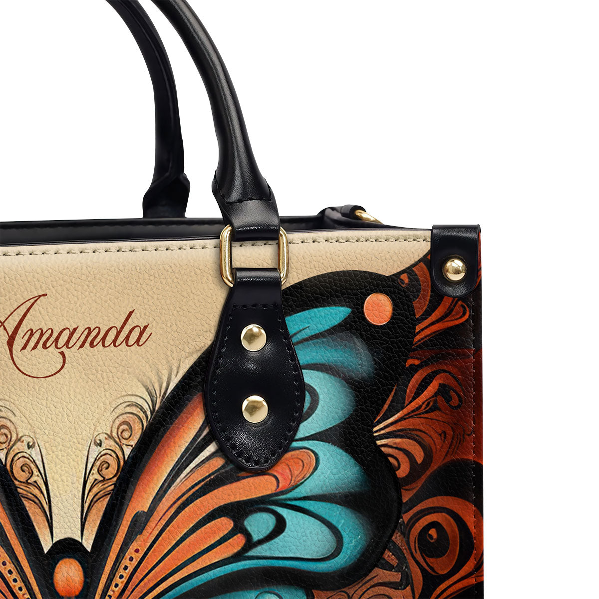 Beautiful Butterfly - Personalized Leather Handbag MSM04
