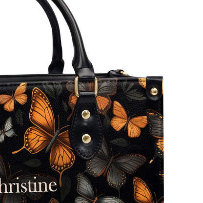 Butterfly - Personalized Leather Handbag MSM51