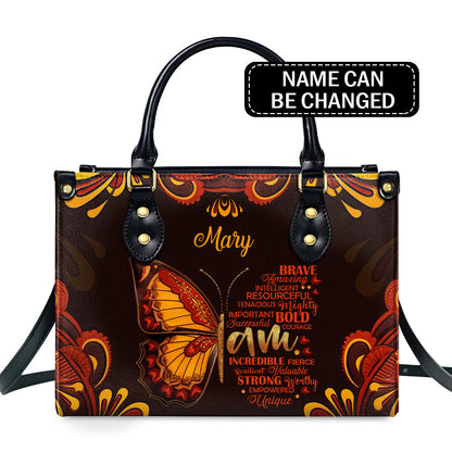 I Am Incredible - Personalized Leather Handbag MSM45